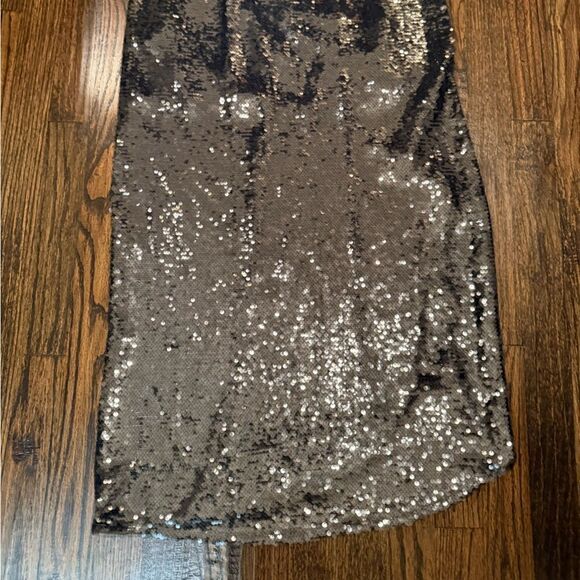 All Saints Opal Sparkle Sequins Midi Side Slit Skirt Small - Picture 7 of 8